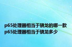 p65处理器相当于骁龙的哪一款 p65处理器相当于骁龙多少