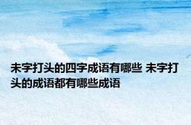 未字打头的四字成语有哪些 未字打头的成语都有哪些成语