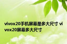 vivox20手机屏幕是多大尺寸 vivox20屏幕多大尺寸