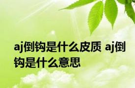 aj倒钩是什么皮质 aj倒钩是什么意思