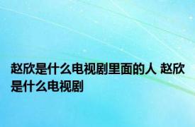 赵欣是什么电视剧里面的人 赵欣是什么电视剧