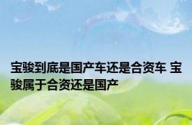 宝骏到底是国产车还是合资车 宝骏属于合资还是国产