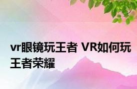 vr眼镜玩王者 VR如何玩王者荣耀