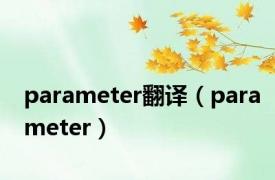 parameter翻译（parameter）