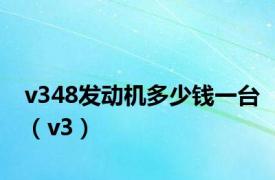 v348发动机多少钱一台（v3）