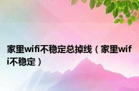 家里wifi不稳定总掉线（家里wifi不稳定）