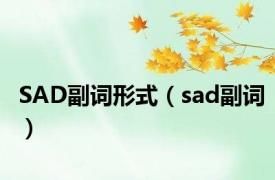 SAD副词形式（sad副词）