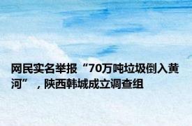 网民实名举报“70万吨垃圾倒入黄河”，陕西韩城成立调查组