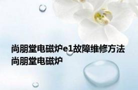 尚朋堂电磁炉e1故障维修方法 尚朋堂电磁炉 