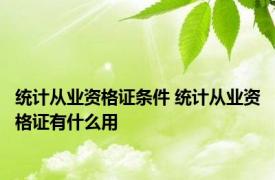 统计从业资格证条件 统计从业资格证有什么用