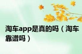 淘车app是真的吗（淘车靠谱吗）