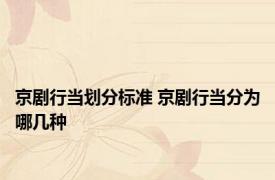 京剧行当划分标准 京剧行当分为哪几种