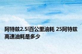 阿特兹2.5l百公里油耗 25阿特兹高速油耗是多少