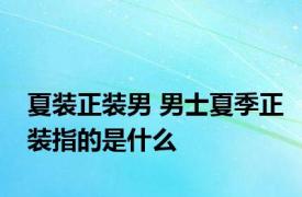 夏装正装男 男士夏季正装指的是什么