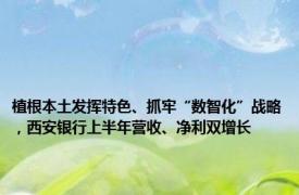 植根本土发挥特色、抓牢“数智化”战略，西安银行上半年营收、净利双增长