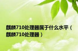 麒麟710处理器属于什么水平（麒麟710处理器）