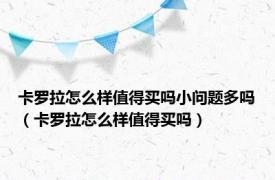 卡罗拉怎么样值得买吗小问题多吗（卡罗拉怎么样值得买吗）