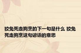 狡兔死走狗烹的下一句是什么 狡兔死走狗烹这句谚语的意思