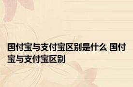 国付宝与支付宝区别是什么 国付宝与支付宝区别