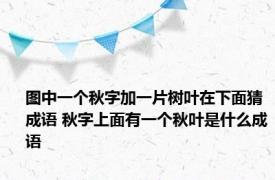 图中一个秋字加一片树叶在下面猜成语 秋字上面有一个秋叶是什么成语