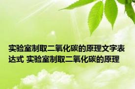 实验室制取二氧化碳的原理文字表达式 实验室制取二氧化碳的原理