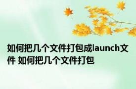 如何把几个文件打包成launch文件 如何把几个文件打包