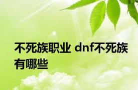 不死族职业 dnf不死族有哪些