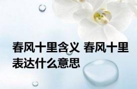 春风十里含义 春风十里表达什么意思