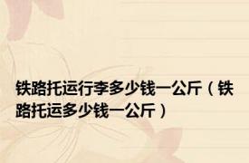 铁路托运行李多少钱一公斤（铁路托运多少钱一公斤）