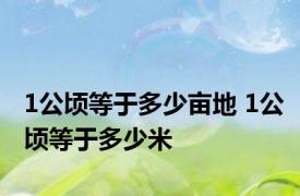 1公顷等于多少亩地 1公顷等于多少米