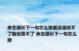 余生很长下一句怎么接最浪漫改不了我也受不了 余生很长下一句怎么接