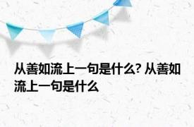 从善如流上一句是什么? 从善如流上一句是什么