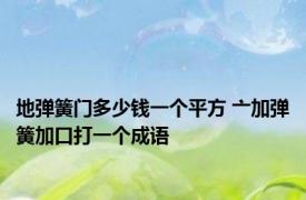 地弹簧门多少钱一个平方 亠加弹簧加口打一个成语