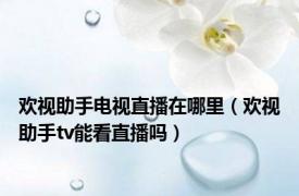 欢视助手电视直播在哪里（欢视助手tv能看直播吗）