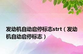 发动机自动启停标志strt（发动机自动启停标志）