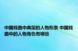 中国戏曲中典型的人物形象 中国戏曲中的人物角色有哪些