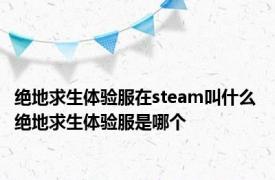 绝地求生体验服在steam叫什么 绝地求生体验服是哪个