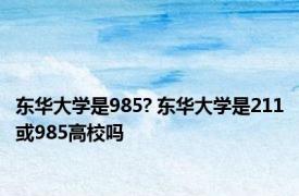 东华大学是985? 东华大学是211或985高校吗