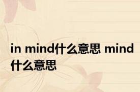 in mind什么意思 mind什么意思