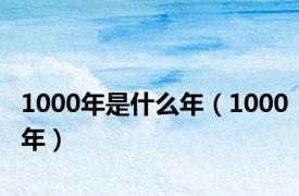 1000年是什么年（1000年）