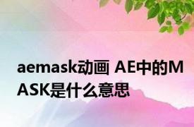 aemask动画 AE中的MASK是什么意思