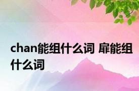 chan能组什么词 扉能组什么词