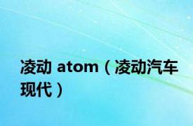 凌动 atom（凌动汽车现代）