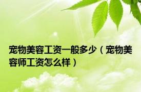 宠物美容工资一般多少（宠物美容师工资怎么样）