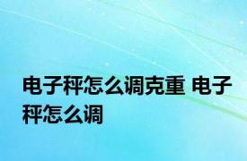 电子秤怎么调克重 电子秤怎么调