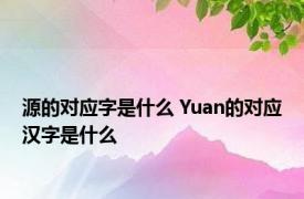 源的对应字是什么 Yuan的对应汉字是什么