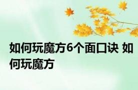 如何玩魔方6个面口诀 如何玩魔方 