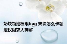 奶块领地权限bug 奶块怎么卡领地权限求大神解