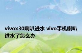 vivox30喇叭进水 vivo手机喇叭进水了怎么办