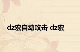 dz宏自动攻击 dz宏 